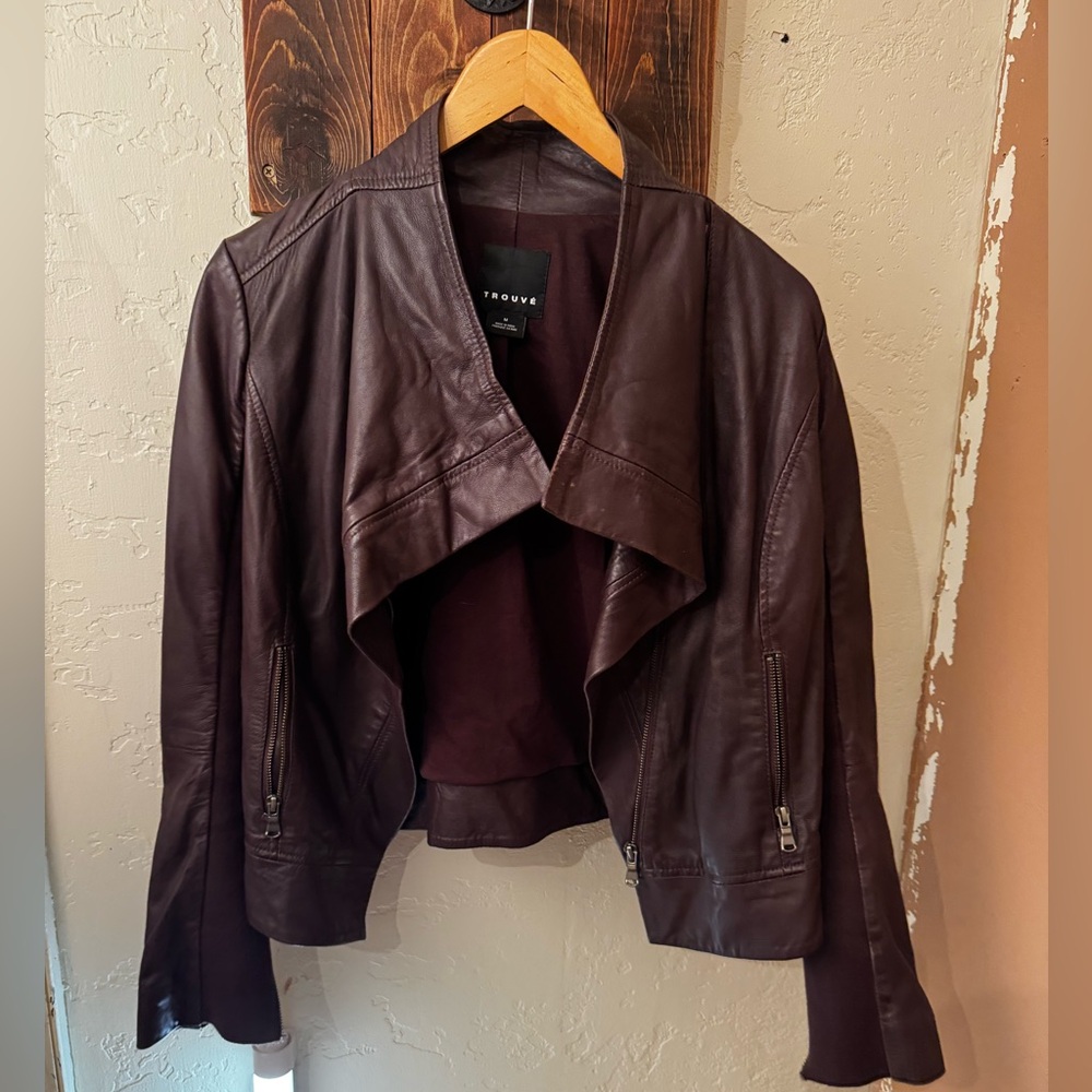 Trouvé Brown/burgundy Leather Jacket for Women